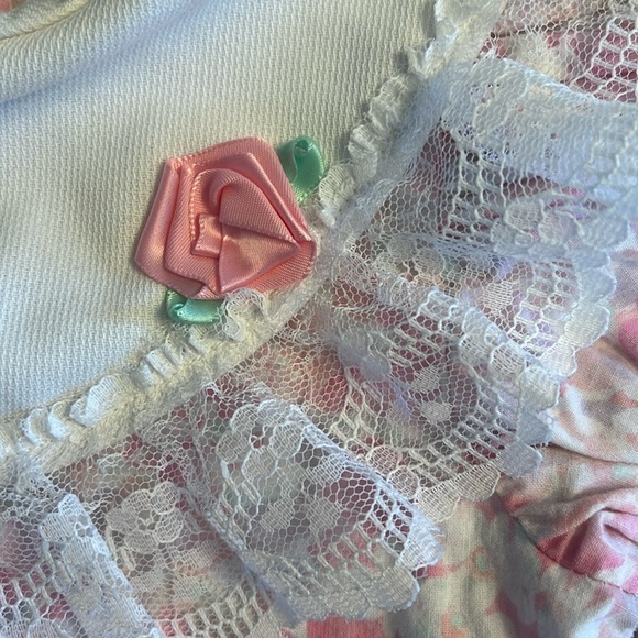 Roanna little girl size 4 pale pink and purple flowered dress - Picture 2 of 6